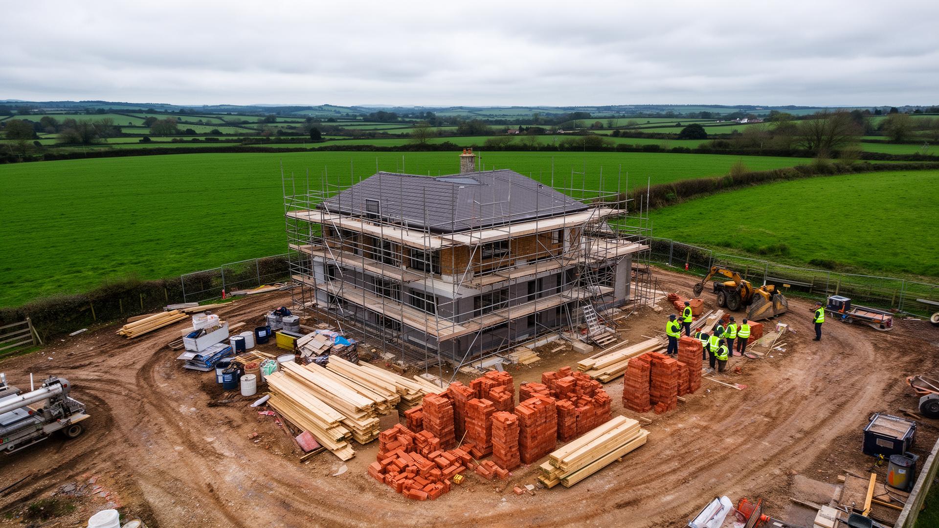 Active construction site in Wiltshire